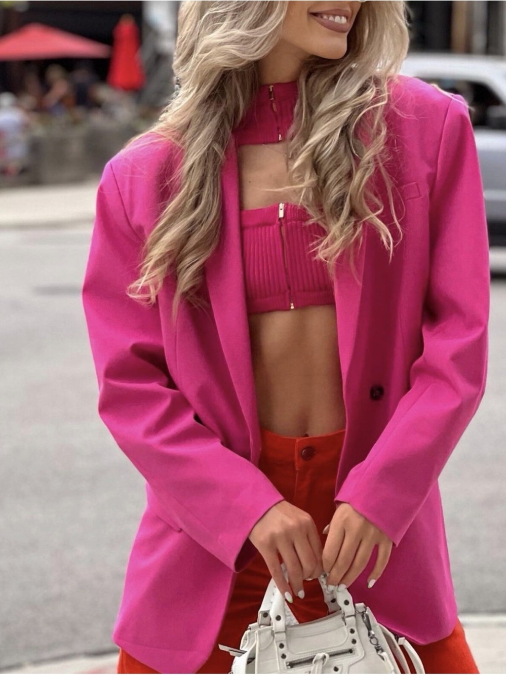 Zara Hot Pink Oversized Blazer